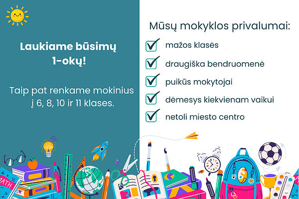 Priėmimas 2026-2027 mokslo metams